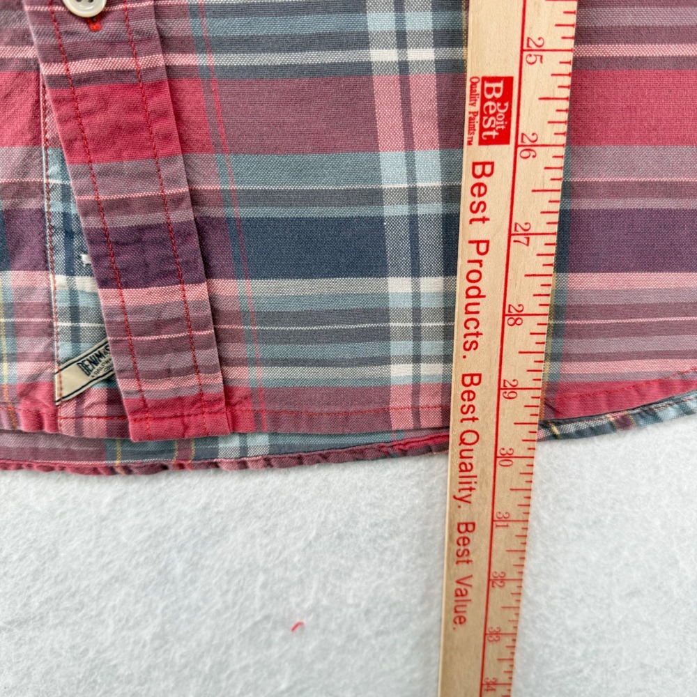 Denim & Supply Ralph Lauren Plaid Button Down Mens Large Short Sleeve Red Blue - Picture 3 of 6